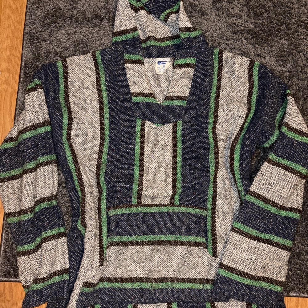 Men's Striped Hooded Pullover